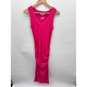 MICHAEL STARS NWT Lori  Dark Pink Ultra Rib Midi Dress // XS
